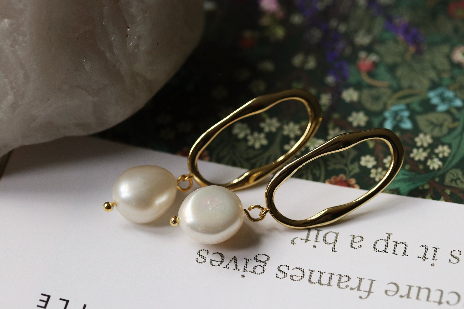 Shan&Co's Sterling Silver/Gold Vermeil Irregular Pearl Hoop Drop Earrings, featuring unique baroque pearls for a one-of-a-kind look, crafted with genuine freshwater pearls and available in sterling silver or gold vermeil.