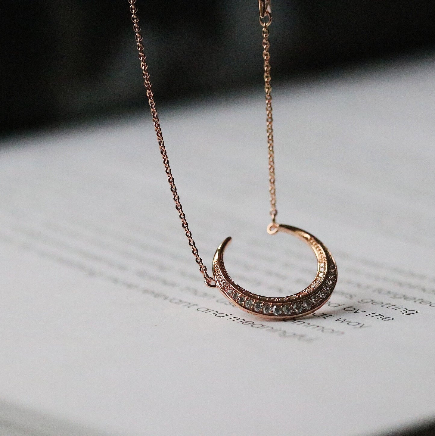 Star to the Moon Necklace, CZ Pave Moon Star Pendant, Gold Delicate Crescent Moon Necklace, Water Proof Minimalist Jewelry / Gift For Her