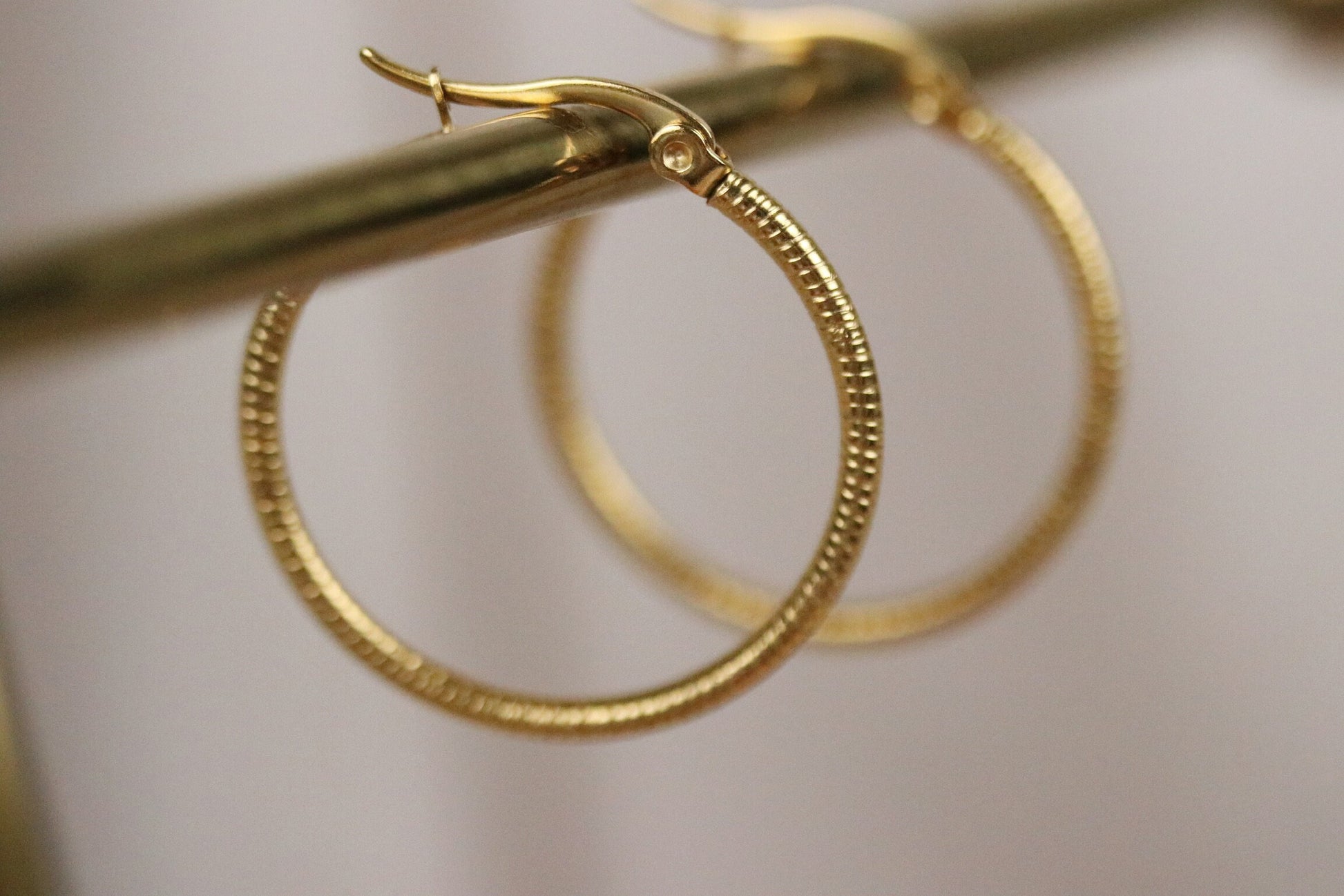 18K Gold Medium Thick Hoop Earrings •Tarnish Free Simple Hoop Earrings • Minimalist Statement Earrings •Gold Statement Earrings Gift for Her