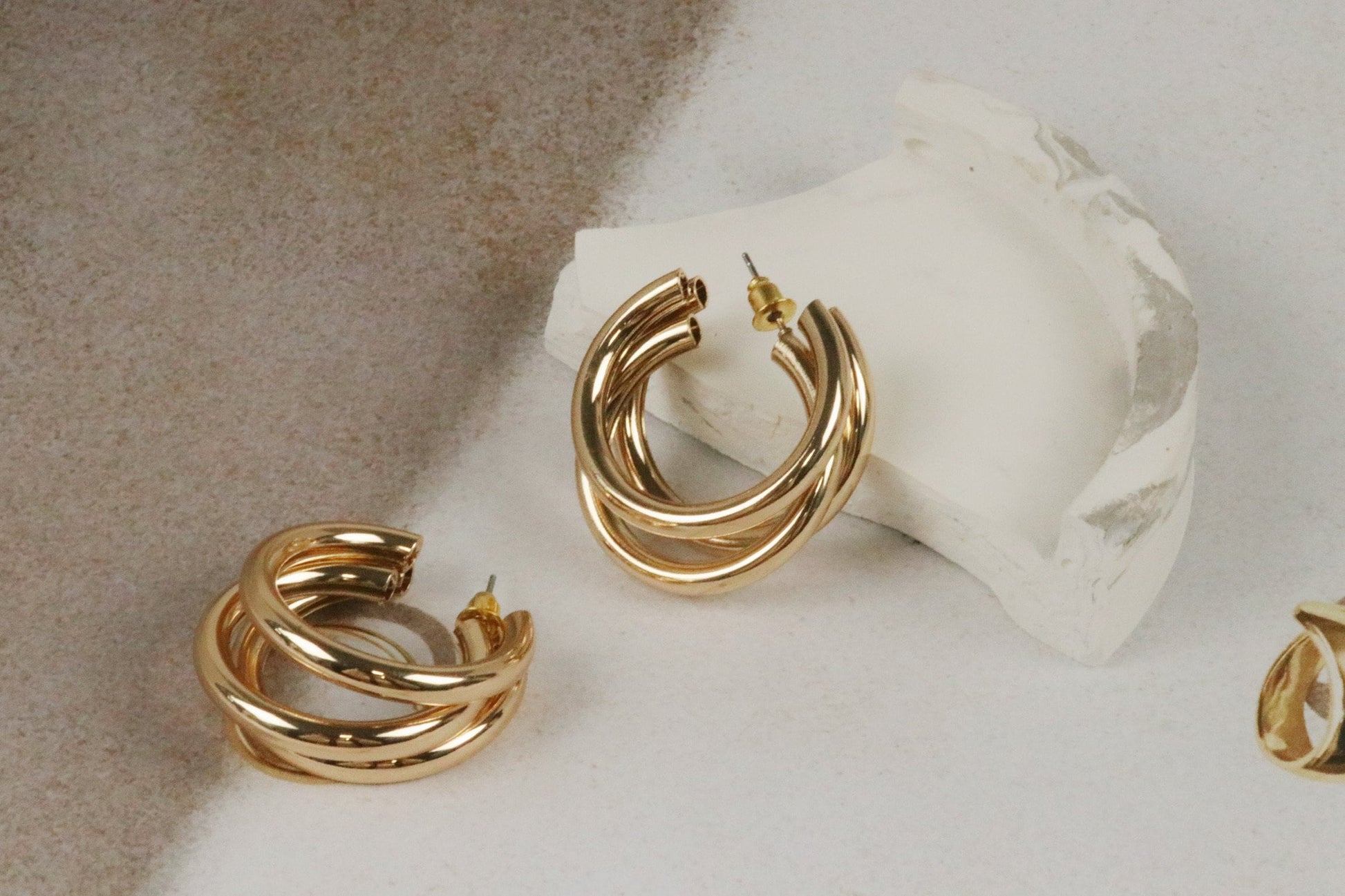 Gold Trio Layered Open Hoops Earrings of Shan & Co / Statement Gold Open Hoop Earring / Gift For BFF / Valentines Gift for Her